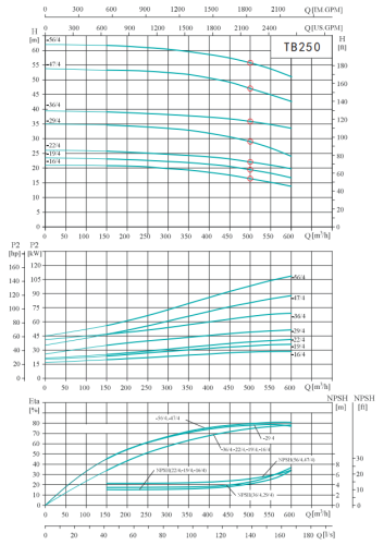 Насос TB250-12.5/4, 45 кВт,  380 В, 50 Гц, DN250, чугун, 16 бар, 120 С, SHIMGE