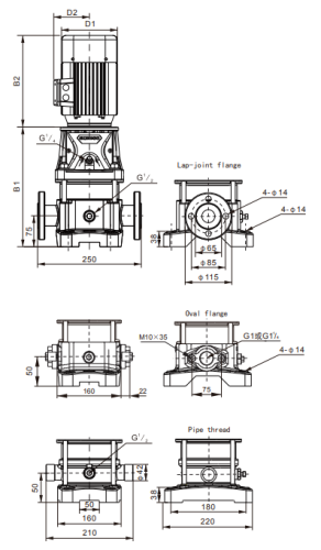 Насос AL1-3-0.37, 0,37 кВт, 380 В, DN25, нерж, 68 С, SHIMGE